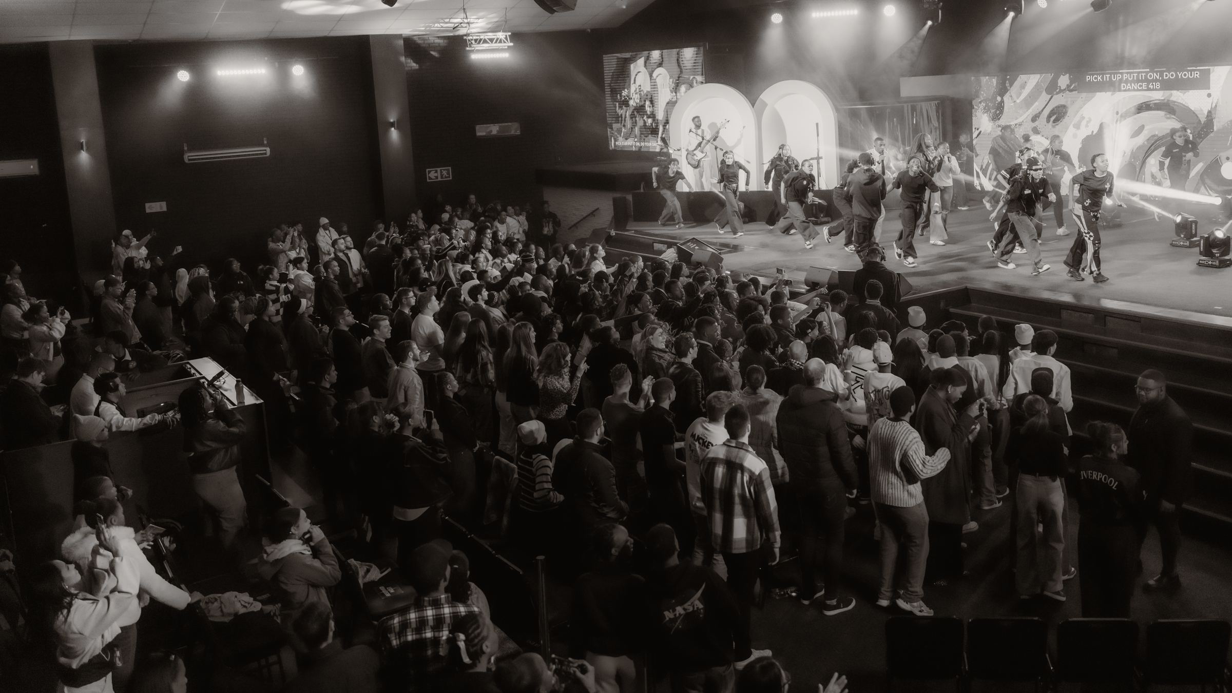 NBCFC Sunday Celebration — a full auditorium in praise